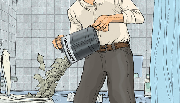 I did a google search for pictures of flushing money down the toilet, and there were just so many to choose from. I liked this one because I feel like advertising is often equivalent to flushing money down the toilet (it is for me anyway, because I try to eliminate my exposure to advertising).